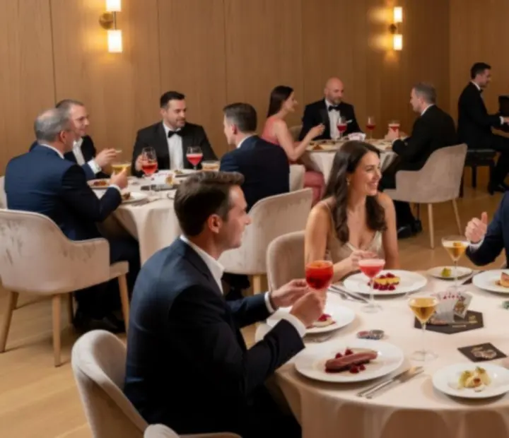 Tematikus est elegáns terítéssel, koktélokkal és játékos részletekkel